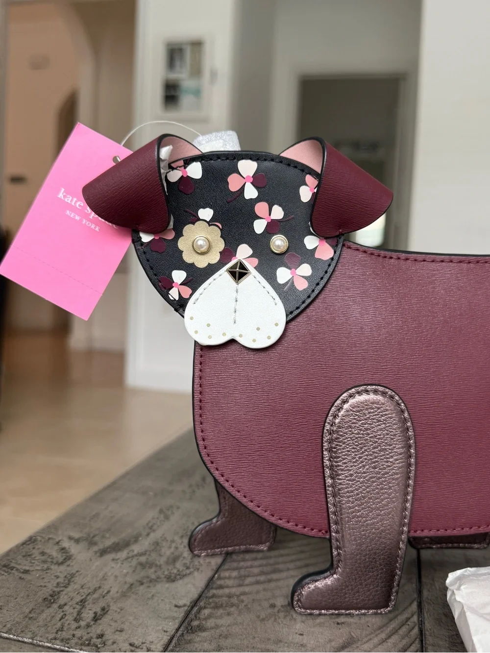 Rare Kate Spade Floral Pup dog novelty crossbody bag - Picture 2 of 9